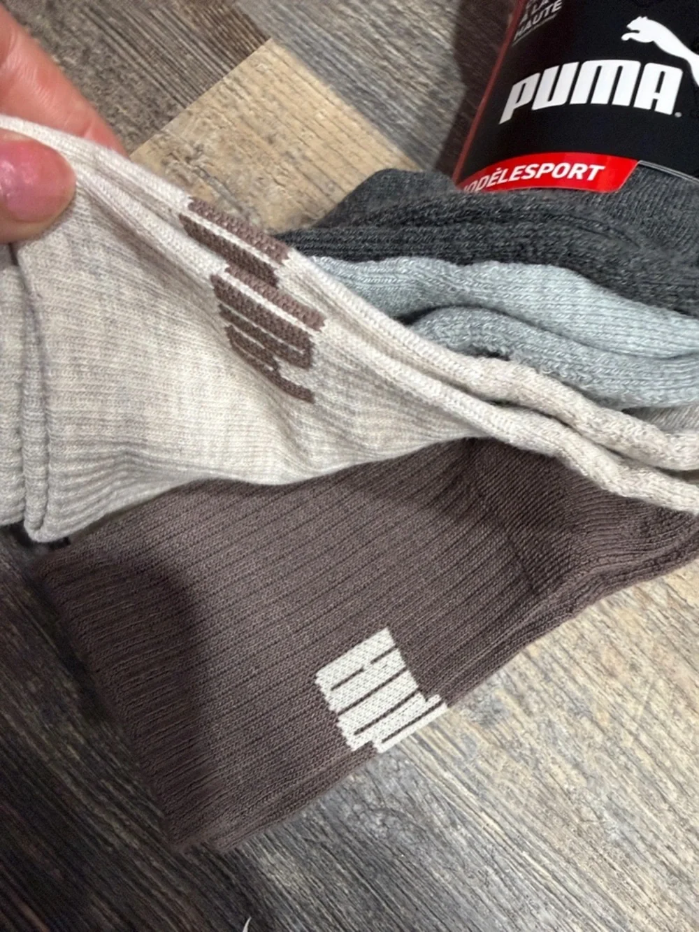 Puma Men's Dark Gray & Light Gray Athletic Ankle Socks - 6 Pack